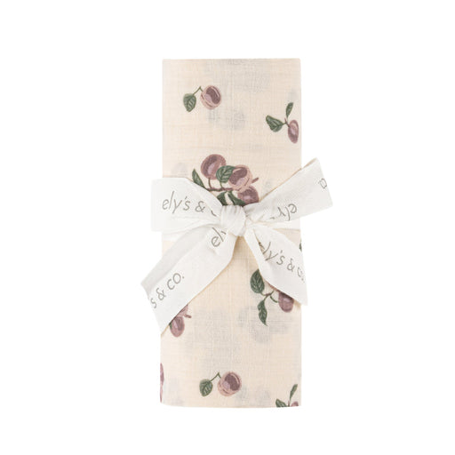 ELY`S & CO. QUILTED PLUM PRINT - MUSLIN SWADDLE