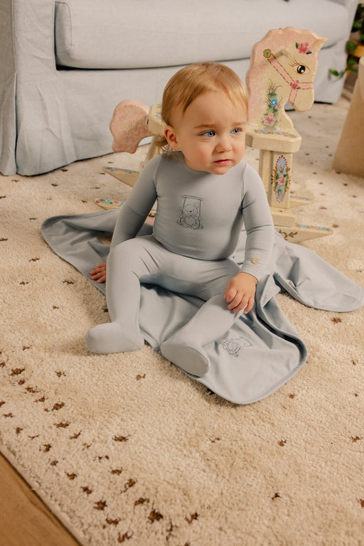 Doll/Bear graphic Layette set Blue Bear Blanket Tricot Bebe