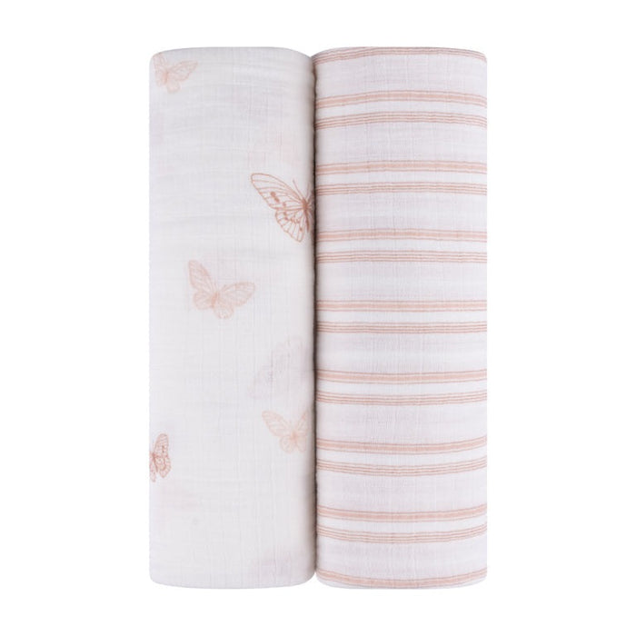 ELY`S & CO. COTTON MUSLIN SWADDLE BLANKET 2 PACK