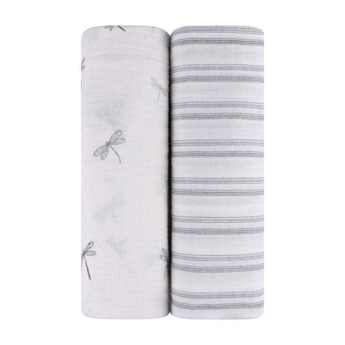 ELY`S & CO. COTTON MUSLIN SWADDLE BLANKET 2 PACK