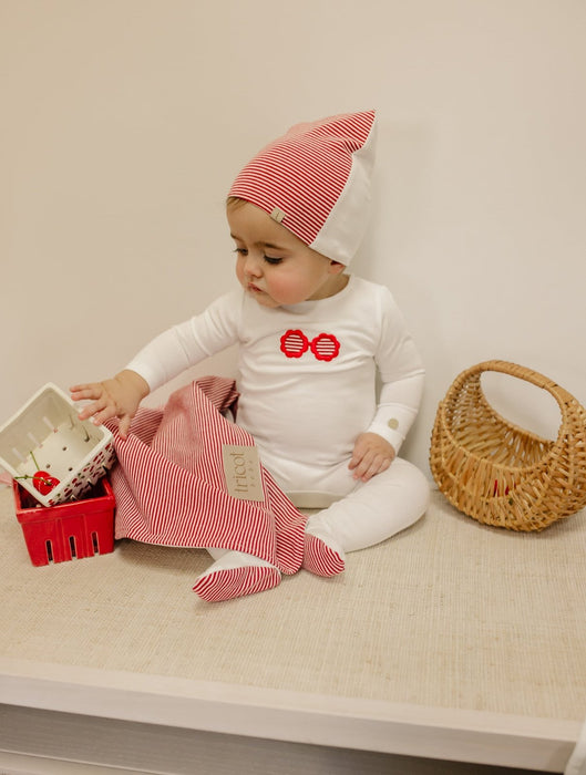 Sunglasses/ Anchor striped Footie & Hat Tricot Bebe