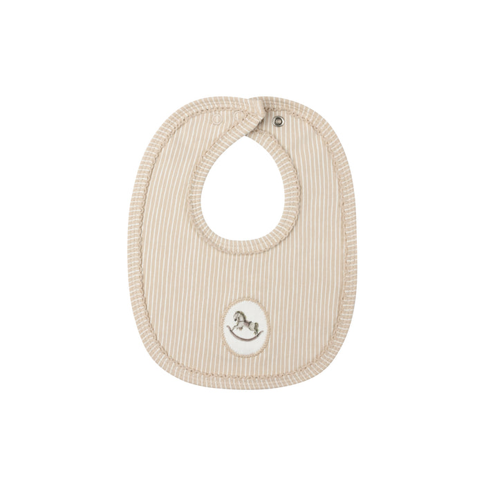 AURORA - COTTON FRENCH TERRY ROCKING HORSE - BIB . TAN BIBS AURORA