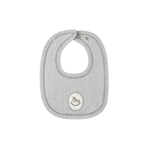 AURORA - COTTON FRENCH TERRY ROCKING HORSE - BIB . BLUE BIBS AURORA