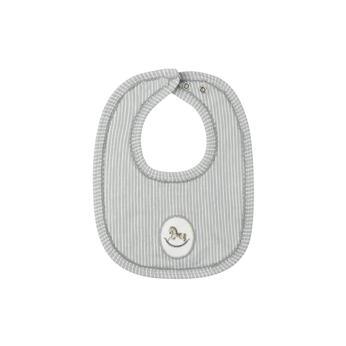 AURORA - COTTON FRENCH TERRY ROCKING HORSE - BIB . BLUE BIBS AURORA