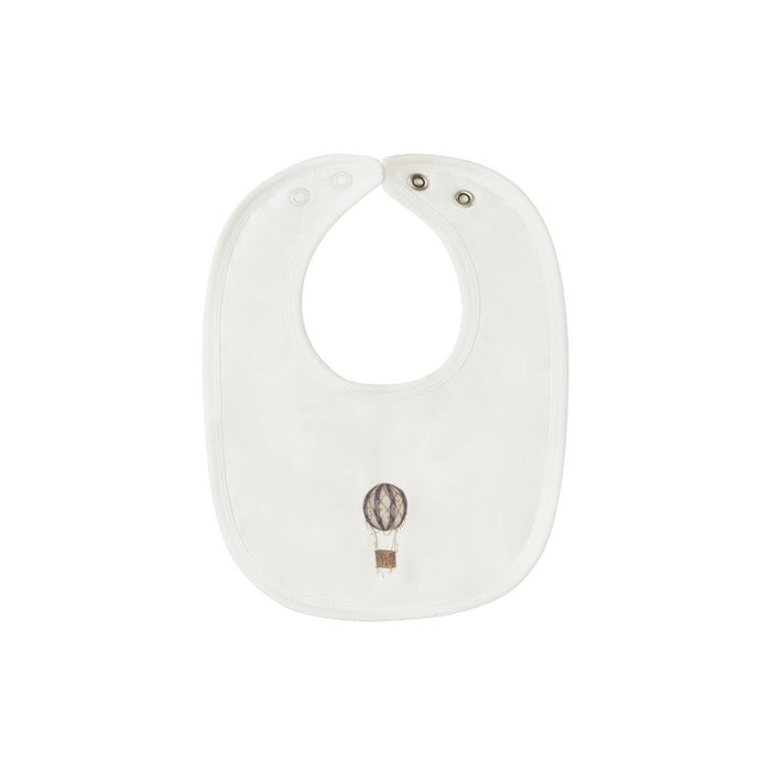 AURORA - COTTON FRENCH TERRY HOT AIR BALLOON COLLECTION - BIB . IVORY BLUE BIBS AURORA