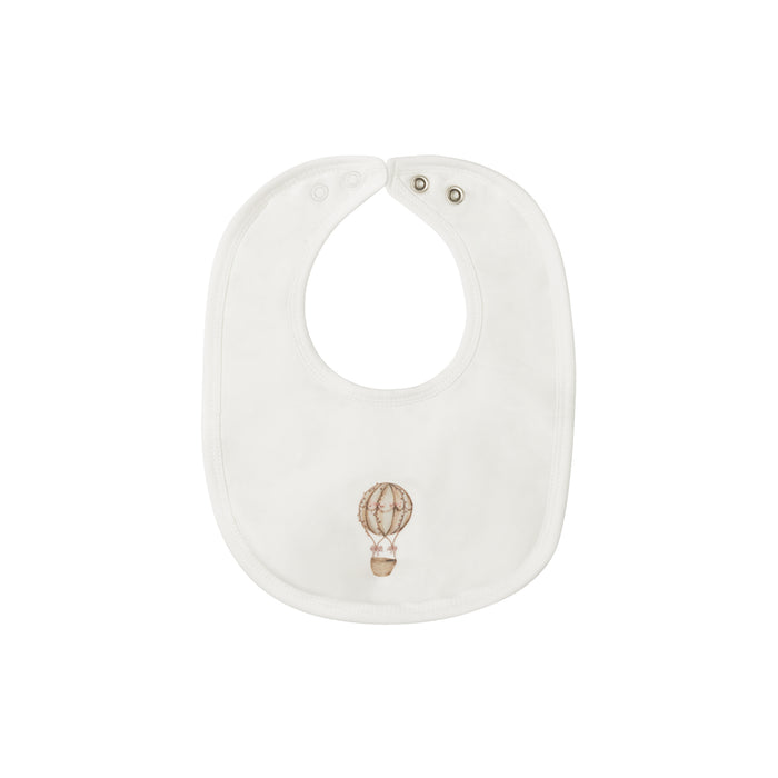 AURORA - COTTON FRENCH TERRY HOT AIR BALLOON COLLECTION - BIB . IVORY PINK BIBS AURORA
