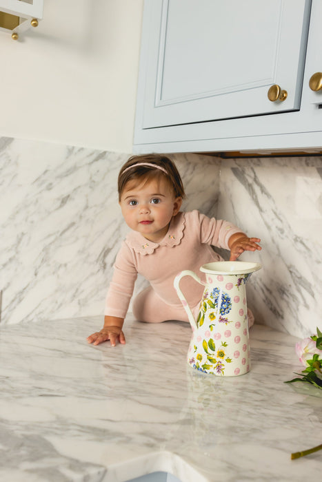 Embroidered Collar Footie and Bonnet Baby & Toddler Tricot Bebe