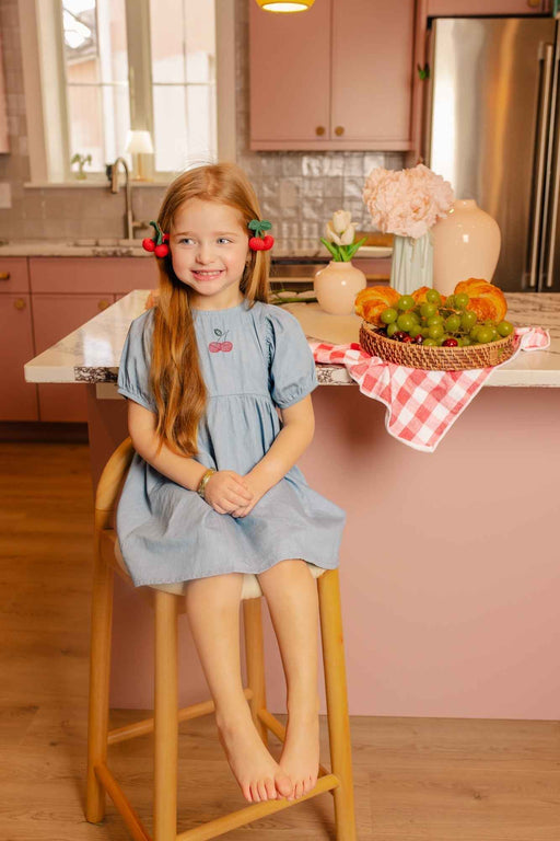 Denim Cherry Dress Tricot Bebe