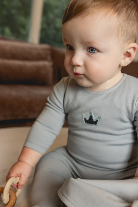 Sherpa Yarn Footie and Hat Sky Blue Tricot Bebe