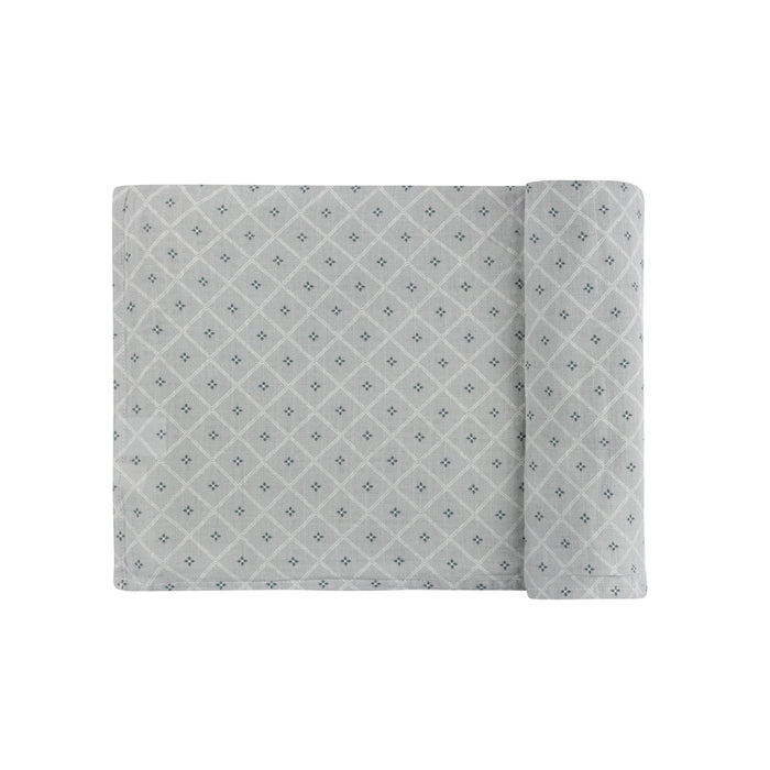 AURORA DIAMOND PRINT COLLECTION IVORY + BLUE CLOTHING AURORA