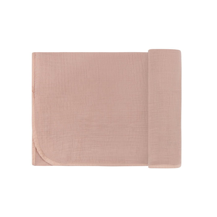 AURORA - COTTON LIBERTY FLORAL AND PLAID - IVORY FLORAL,PINK SOLID - MUSLIN 2 PACK SWADDLE AURORA