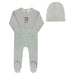 AURORA CLASSICS BABY BOY FOOTIE + BEANI JERSEY COTTON CHECKED RACE CAR COLLECTION BLUE FOOTIE + BEANIE AURORA