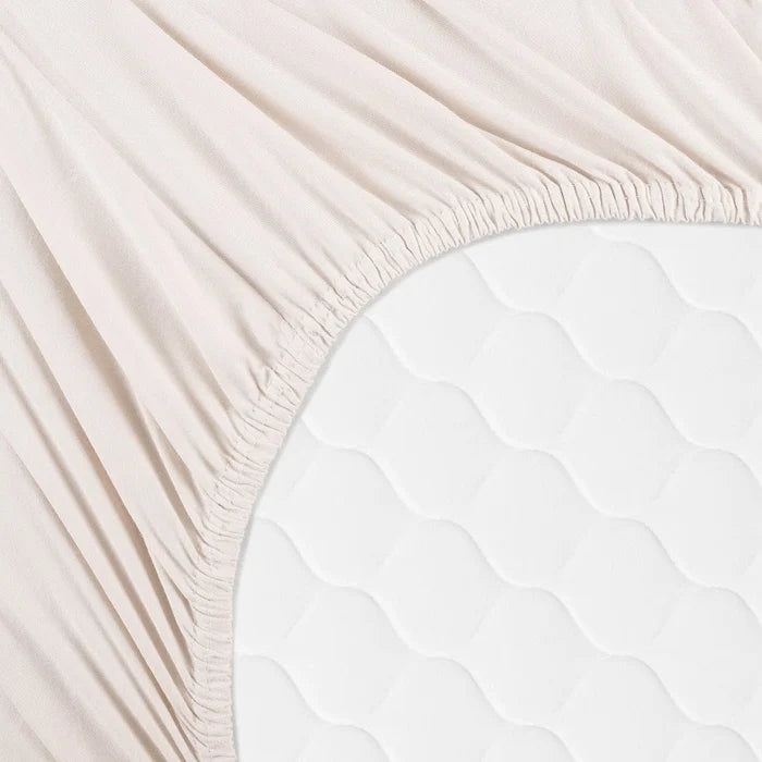 ABSTRACT FITTED SHEET WHITE RIBBED FOR REGULAR CRIB - 28"X52"