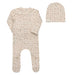 AURORA CLASSICS BABY FOOTIE AND BEANIE – FLORAL RIB COLLECTION IVORY PINK FOOTIE + BEANIE AURORA
