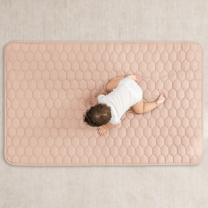Play Mat with Non-Slip Bottom - Blush Comfy Cubs
