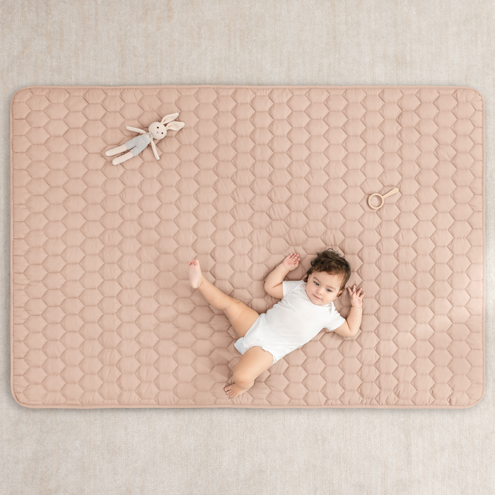 Play Mat with Non-Slip Bottom - Blush Comfy Cubs