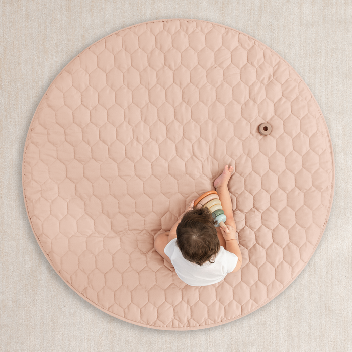 Play Mat with Non-Slip Bottom - Blush Comfy Cubs