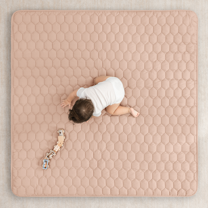 Play Mat with Non-Slip Bottom - Blush Comfy Cubs