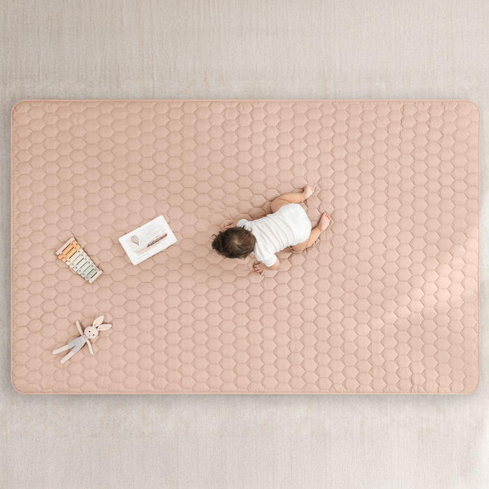 Play Mat with Non-Slip Bottom - Blush Comfy Cubs