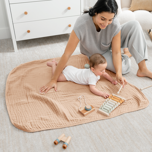 Baby Muslin Blanket in Cream Muslin Comfy Cubs