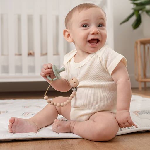 Pacifier Clips, 2 Pack by Comfy Cubs - Beige Pacifier Clips & Holders Comfy Cubs