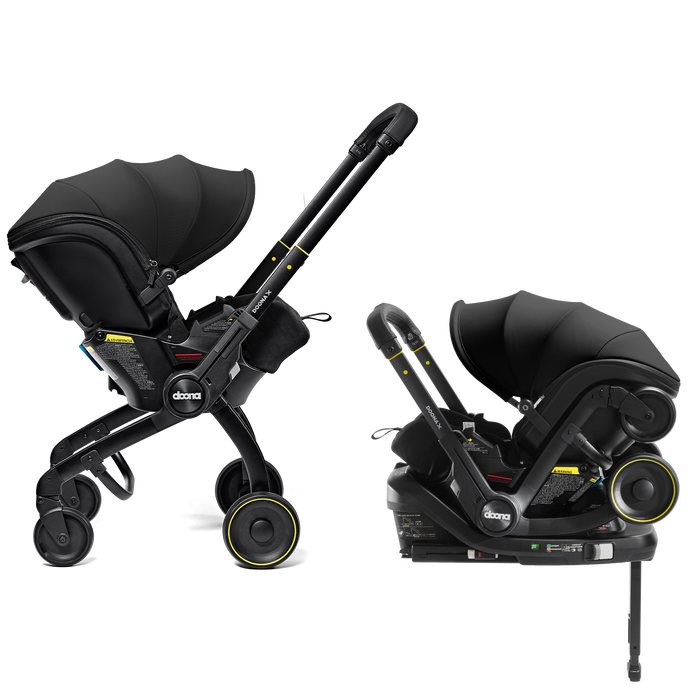 DOONA X CAR SEAT & STROLLER + LATCH BASE . NITRO BLACK CAR SEAT DOONA