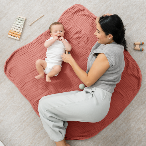 Baby Muslin Blanket in Dusty Rose Muslin Comfy Cubs