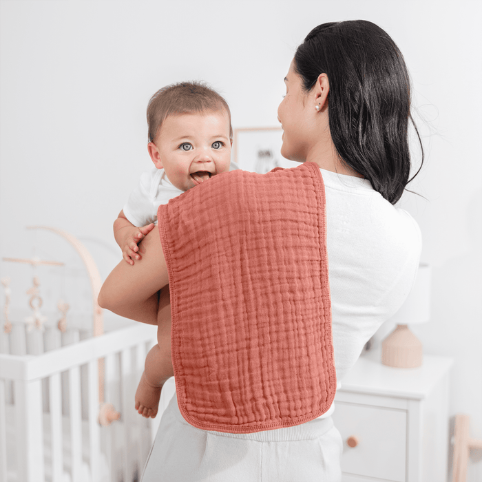 Muslin Burp Cloths in Dusty Rose Muslin Burp Cloths Comfy Cubs