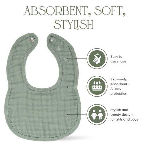 Muslin Bibs by Comfy Cubs - Fern Bibs Comfy Cubs