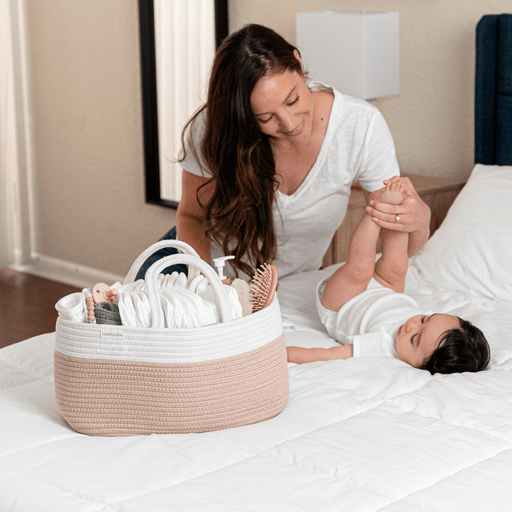 Rope Diaper Caddy by Comfy Cubs - Blush Diaper Caddy Comfy Cubs