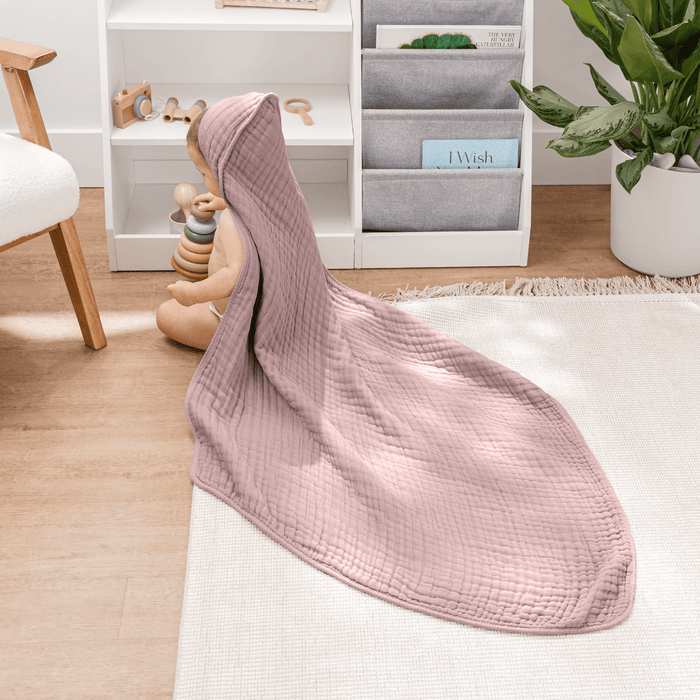 Baby Hooded Towels by Comfy Cubs - Mauve & Blush Hooded Towels Comfy Cubs