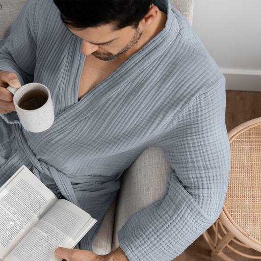 Muslin Bathrobe, Pacific Blue by Comfy Cubs Comfy Cubs