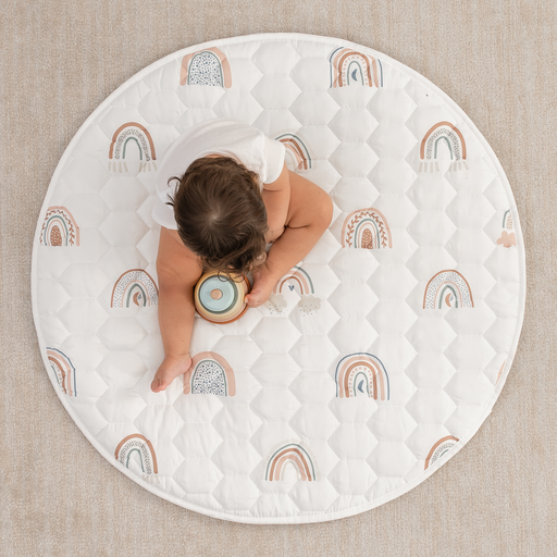 Play Mat with Non-Slip Bottom - Rainbow Comfy Cubs