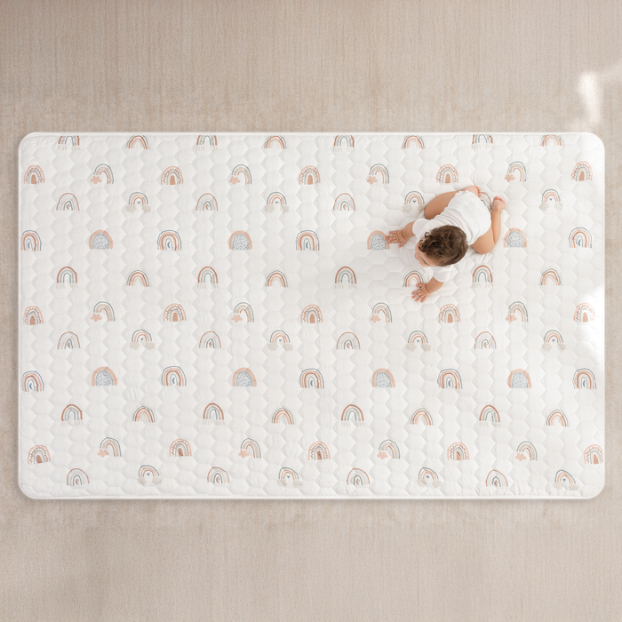 Play Mat with Non-Slip Bottom - Rainbow Comfy Cubs