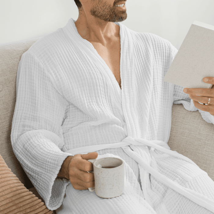 Muslin Bathrobe, White by Comfy Cubs Comfy Cubs