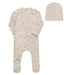 AURORA CLASSICS BABY FOOTIE AND BEANIE – FLORAL RIB COLLECTION IVORY BLUE FOOTIE + BEANIE AURORA