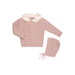Pointelle Knit Cardigan Mauve Tricot Bebe