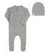 AURORA CLASSICS BABY FOOTIE AND BEANIE – FLORAL RIB COLLECTION BLUE FOOTIE + BEANIE AURORA