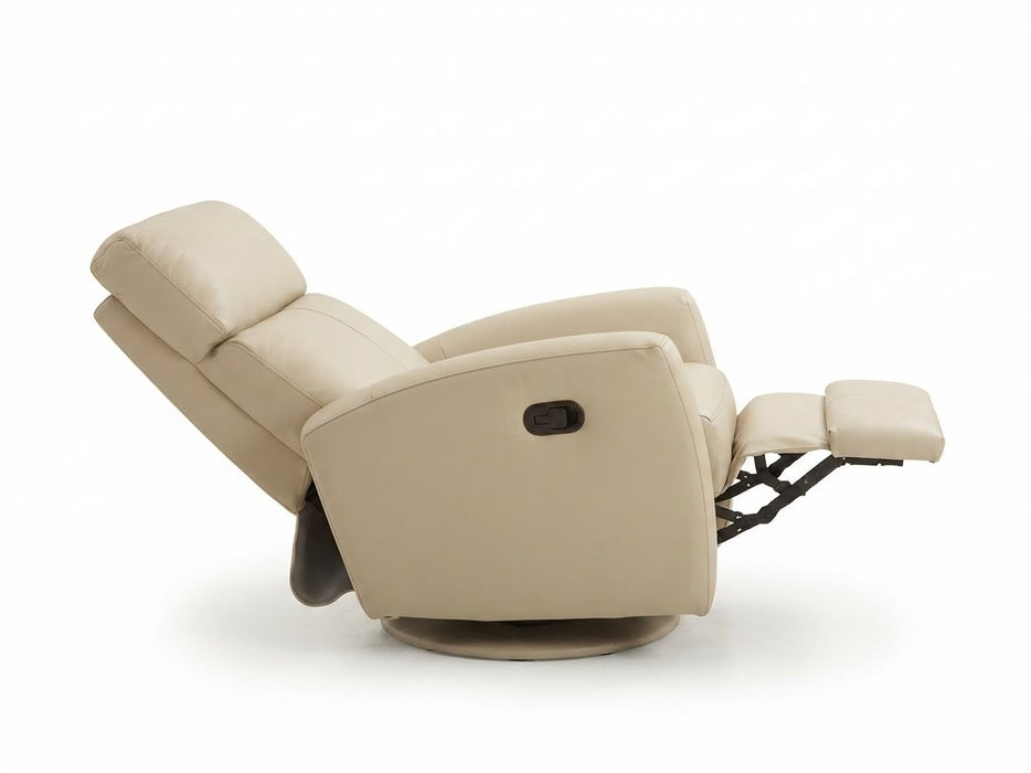 LEATHER ITALIA INMAN LEATHER SWIVEL GLIDER RECLINER EFFICIENT SIZE CHAIR