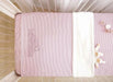 HIBERNATE BABY 3 PIECE CRIB LINEN SET (52"X 28") . STRIPED - LILAC CRIB SET HIBERNATE BABY