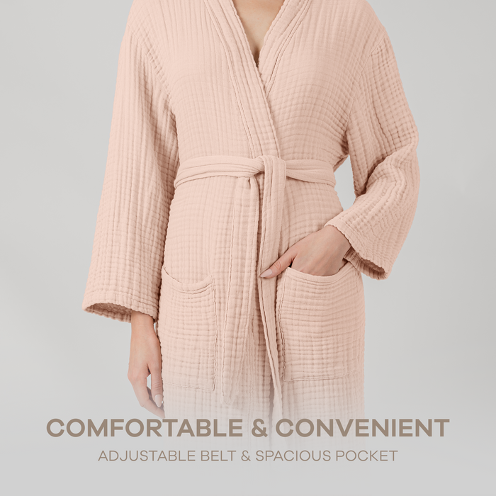 Muslin Bathrobe, Blush by Comfy Cubs Comfy Cubs