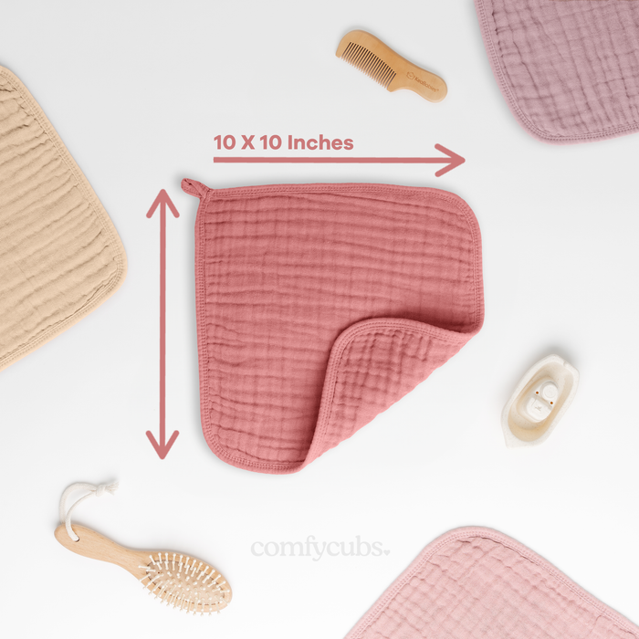 Muslin Washcloths by Comfy Cubs - Multi-Girl Washcloths Comfy Cubs