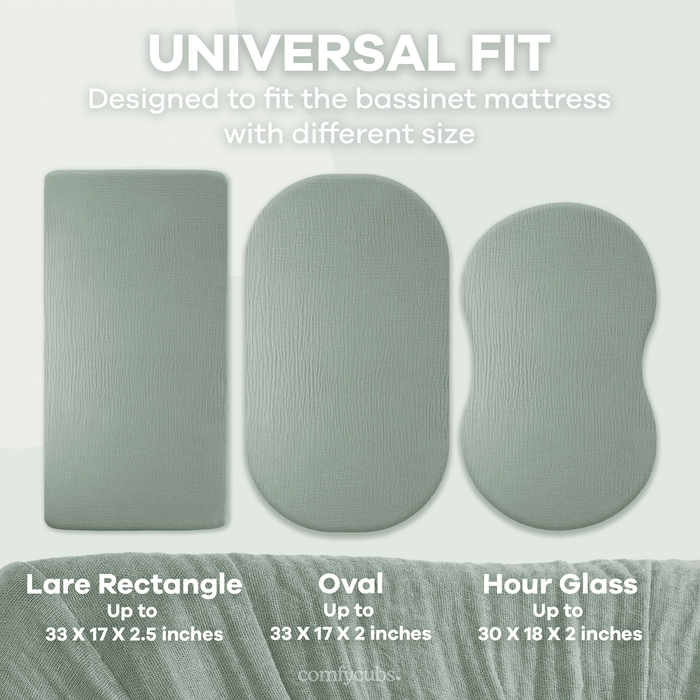 Muslin Fitted Bassinet Crib Sheet by Comfy Cubs Bassinet Sheets Comfy Cubs