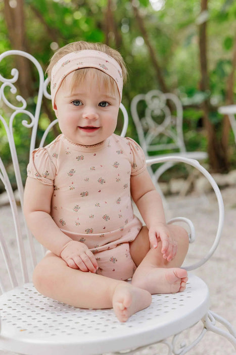 AURORA CLASSICS BABY GIRL SWEATBAND JERSEY COTTON FLORAL PRINT COLLECTION HEADBAND AURORA