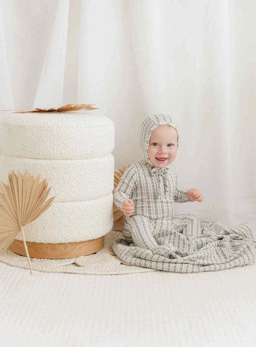 AURORA CLASSICS BABY LAYETTE SET/TAKE ME HOME SET COTTON RIB LINEAR LEAF COLLECTION TAKE ME HOME SET AURORA