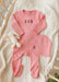 AURORA CLASSICS BABY GIRL FOOTIE + BEANIE COTTON CROSSSTICH TULIP COLLECTION FOOTIE + BEANIE AURORA