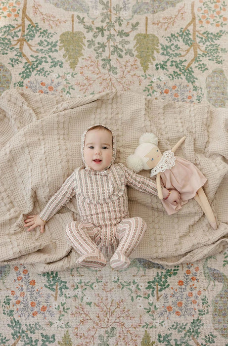 AURORA CLASSICS BABY FOOTIE COTTON RIB LINEAR LEAF COLLECTION FOOTIE AURORA