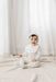 AURORA CLASSICS BABY GIRL FOOTIE + BONNET JERSEY COTTON FLORAL PRINT COLLECTION FOOTIE + BONNET AURORA