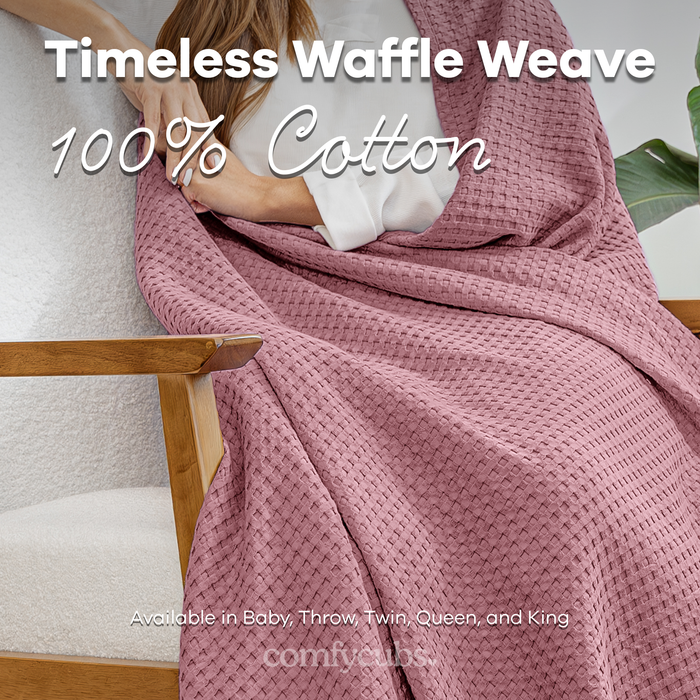 Adult Waffle Blankets by Comfy Cubs in Mauve Waffle Comfy Cubs