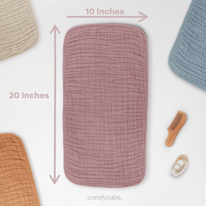 Muslin Burp Cloths by Comfy Cubs - Multi Girl Muslin Burp Cloths Comfy Cubs